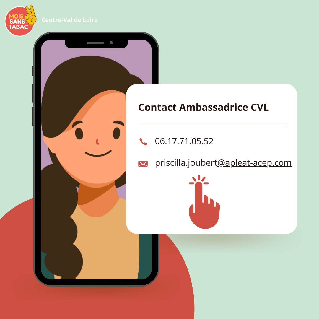 Contacter l'ambassadrice Mois Sans Tabac Centre-Val de Loire